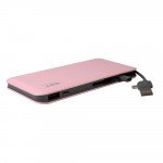 Wholesale Universal 8000 mah Portable Power Bank Charger with Built In Cable (Pink)